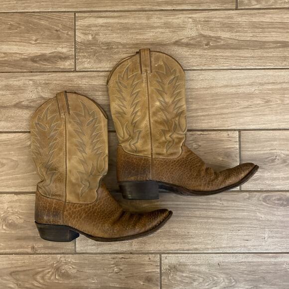 Justin Boots Calf Skin Style# 2012 Cowboy Ranch Boots Size Men’s 13 D - Picture 1 of 6